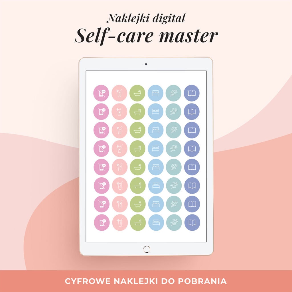 Naklejki do planera cyfrowego - Self-care master