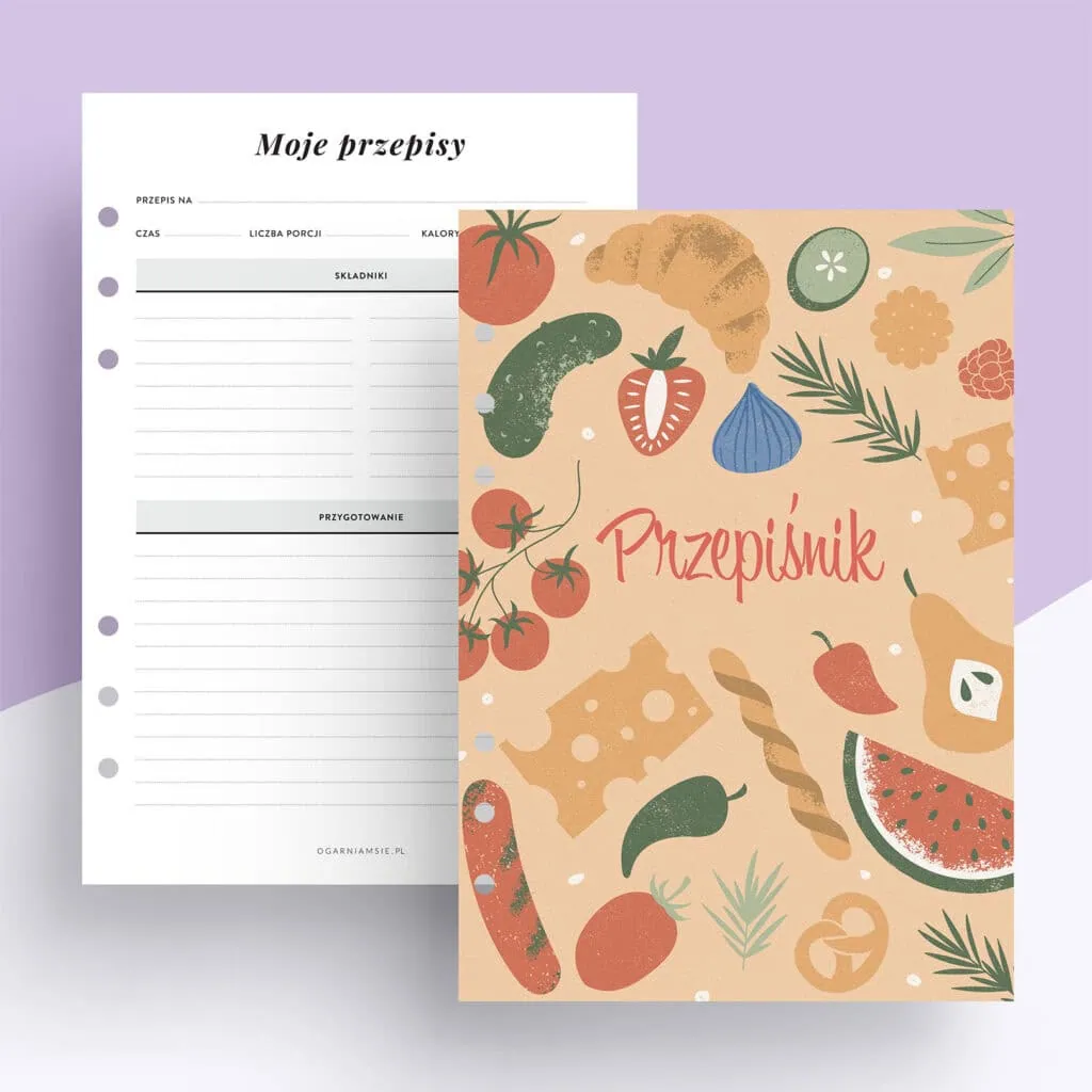 Notes na przepisy - wkład do organizera