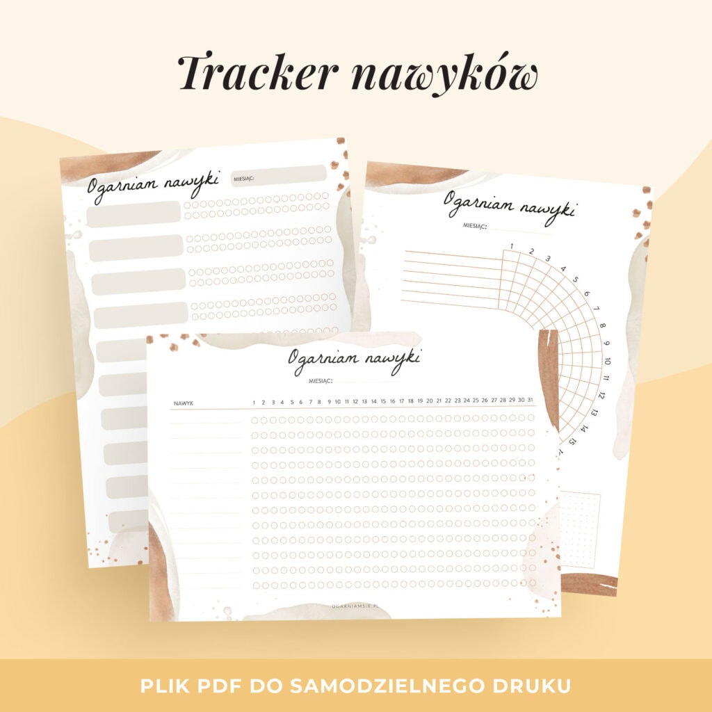 Habit tracker do druku – zestaw