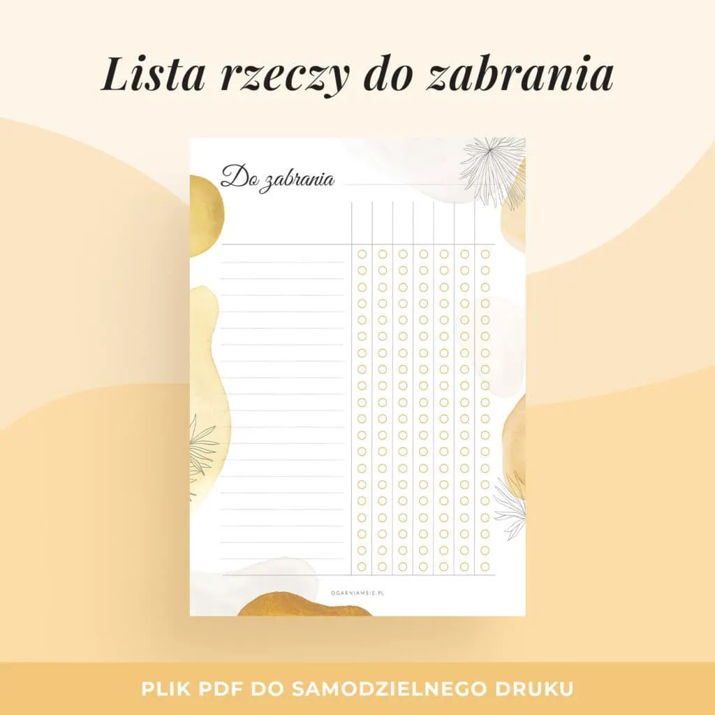 Lista pakowania do druku