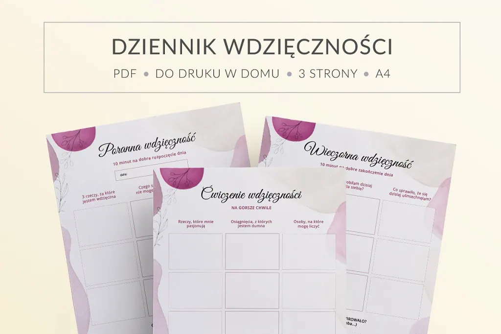 dziennik wdzięczności za darmo