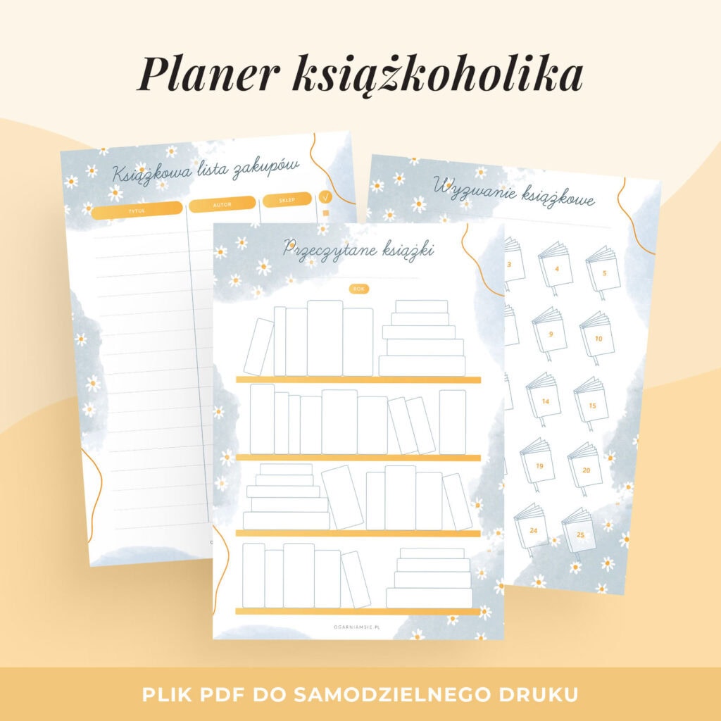 Planer książkowy do druku | Planer czytelnika do druku