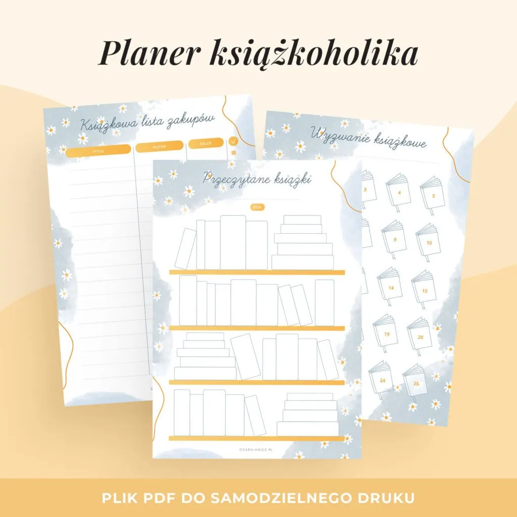 Planer książkowy do druku | Planer czytelnika do druku