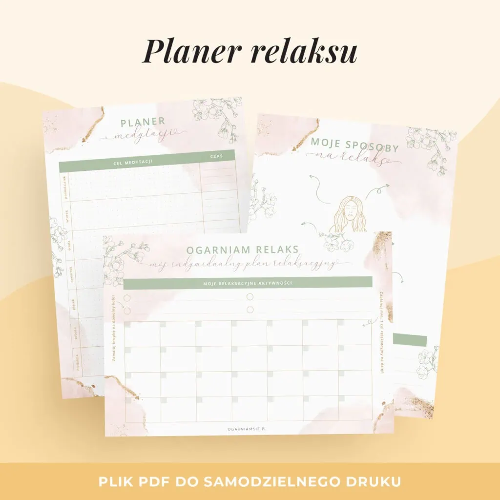 Planer relaksu do druku