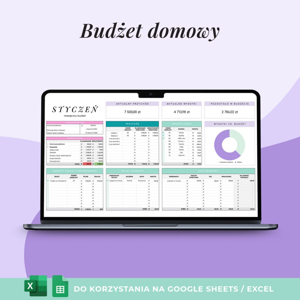 Prosty budżet domowy – Arkusz Google i Excel
