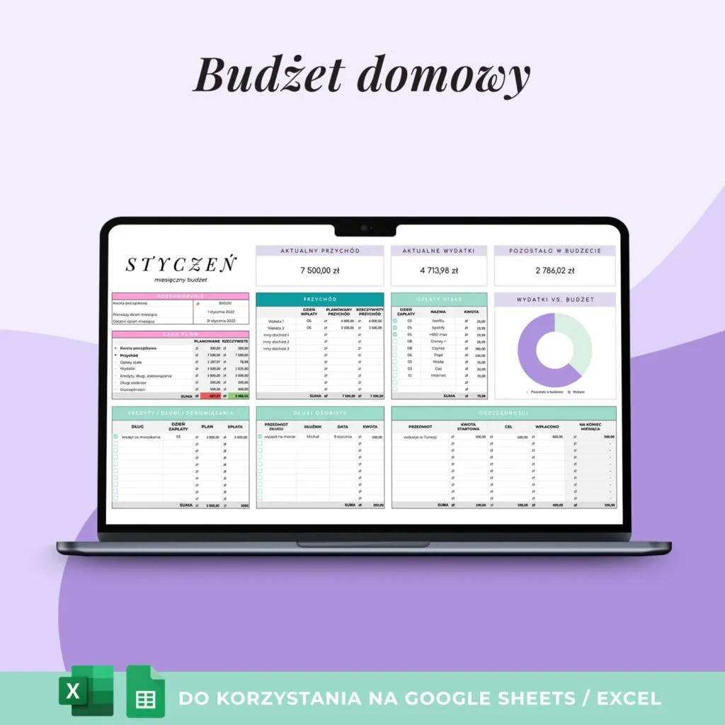 Prosty budżet domowy – Arkusz Google i Excel
