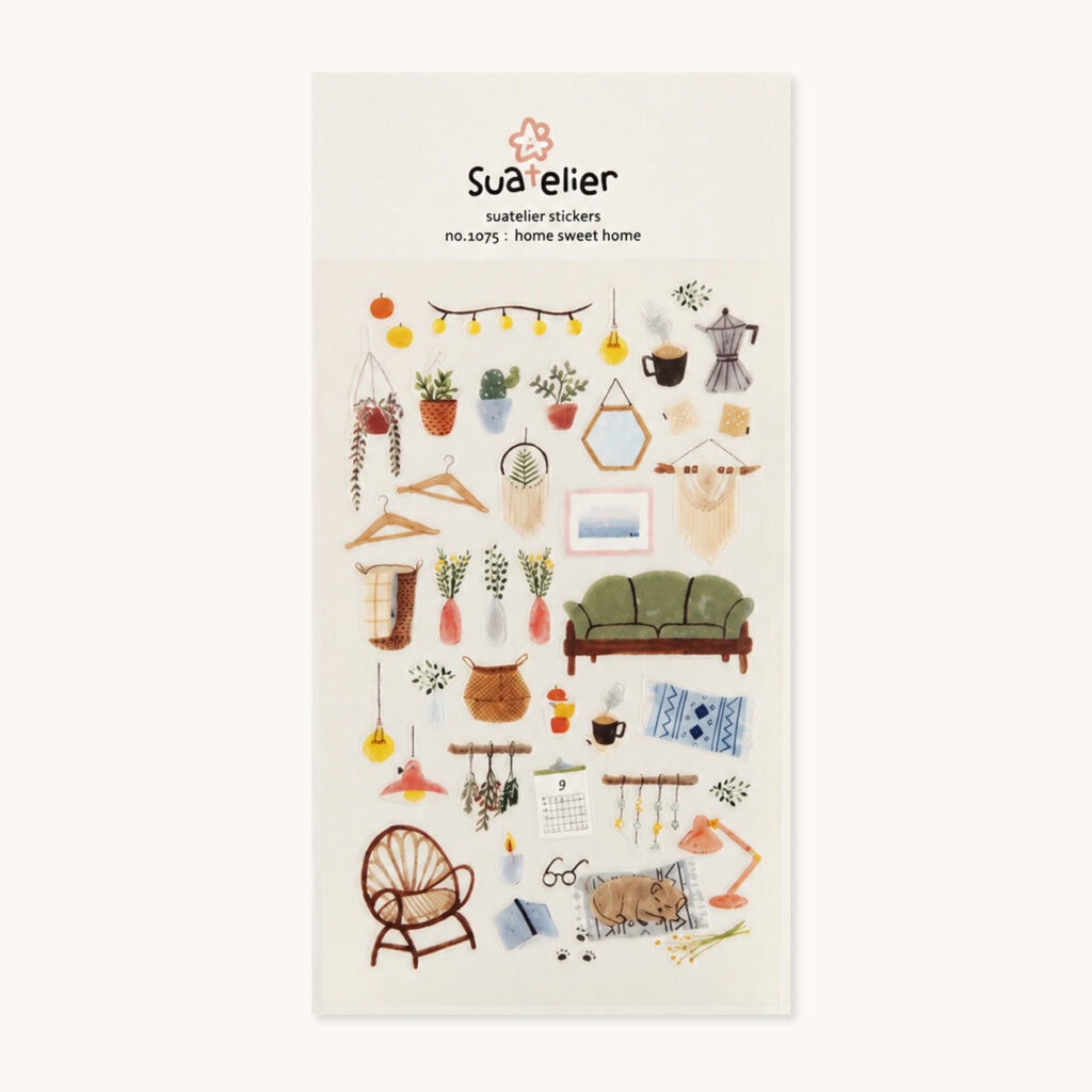 Naklejki do planera i bullet journal „Home sweet home"