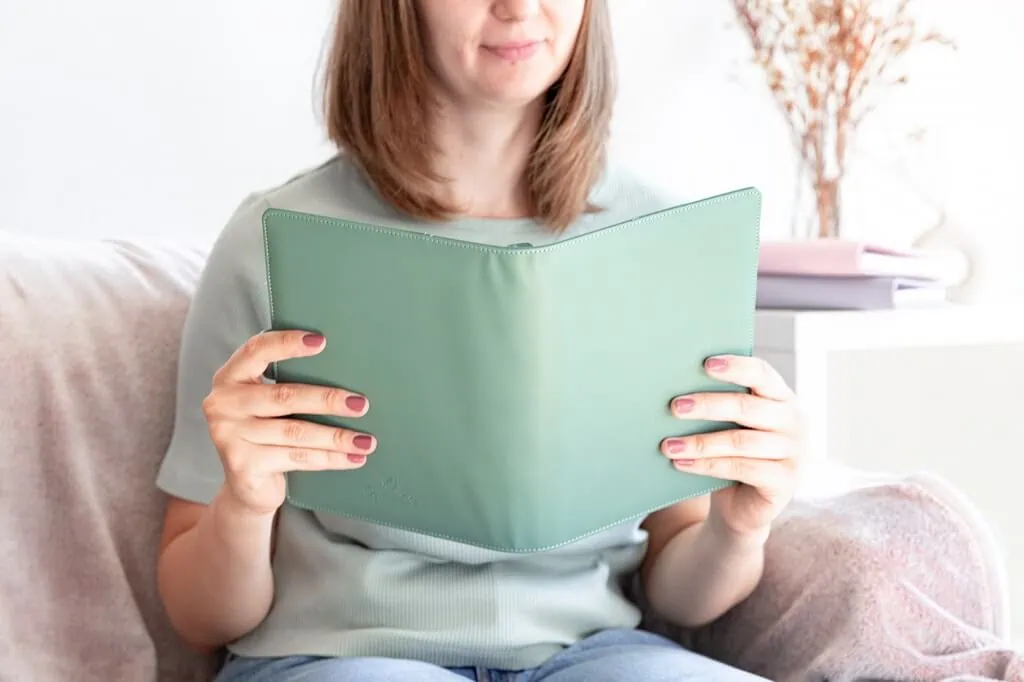 okładka na organizer, szałwia