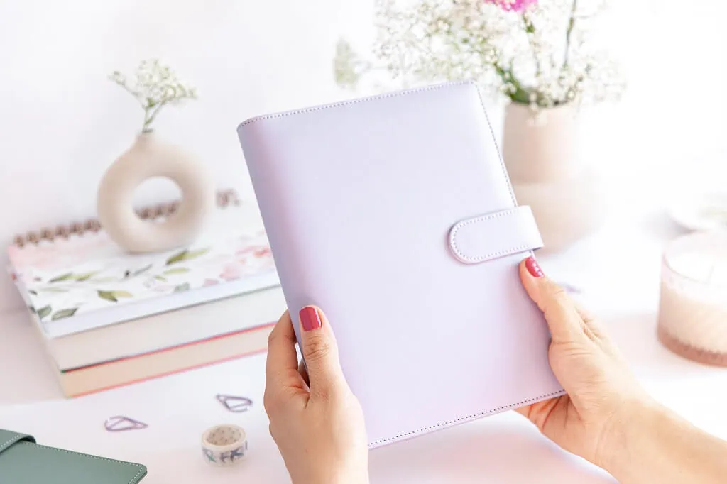 okładka na organizer, fioletowa