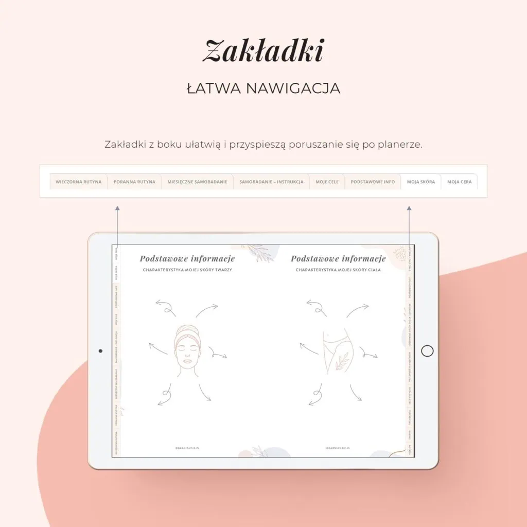Planer skin-care na iPada | Zakładki