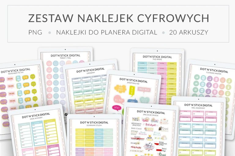 Zestaw naklejek cyfrowych na iPada