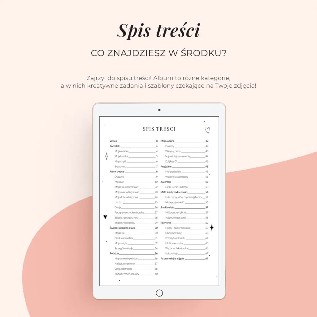 Album digital “To był mój rok!” | Spis treści