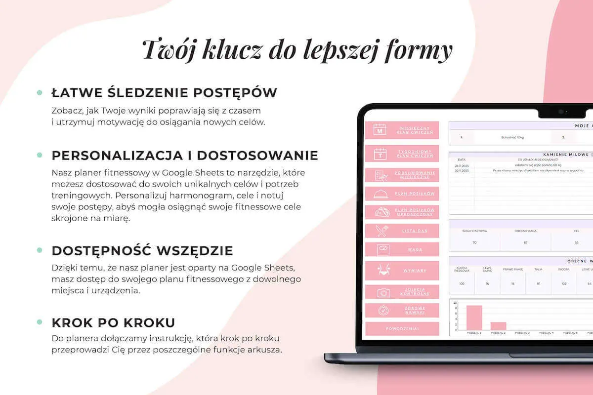 dziennik treningowy excel, google sheet