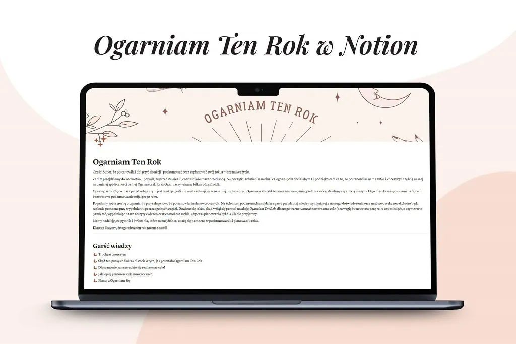 szablon notion, ogarniam ten rok 1