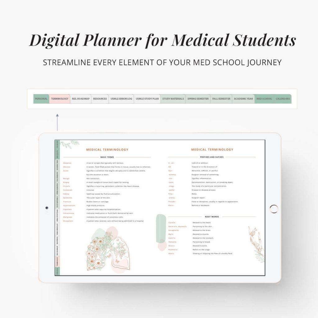 digital medical student planner