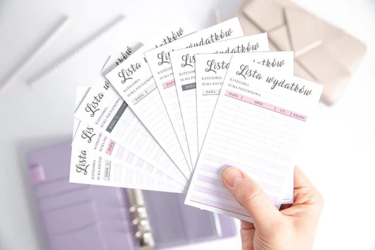 lista wydatków do organizera A6