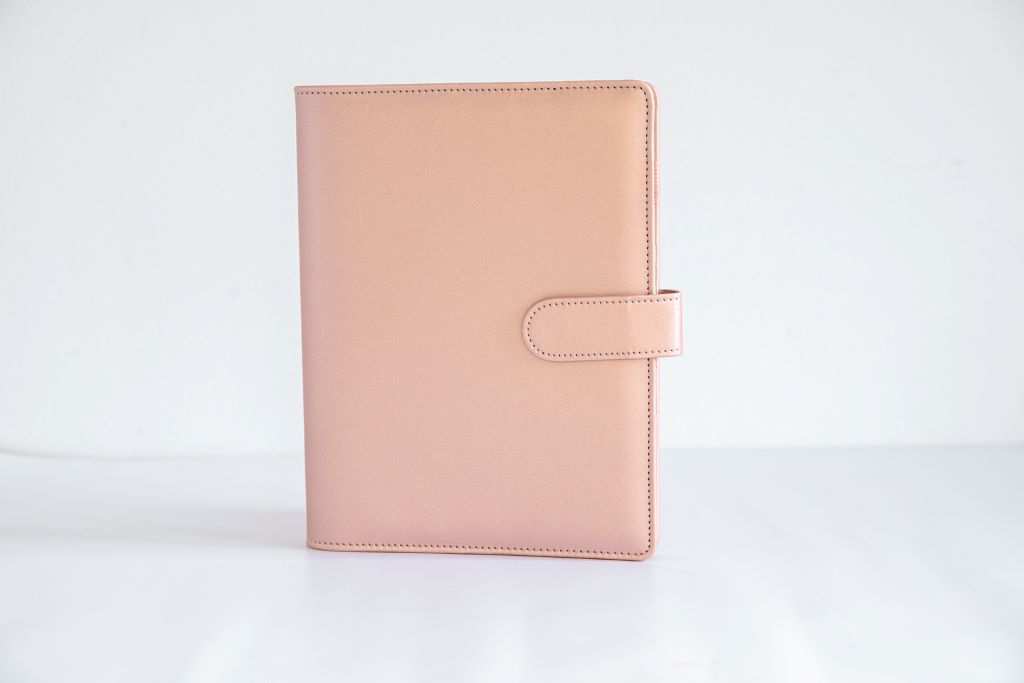 okładka na organizer, rose gold