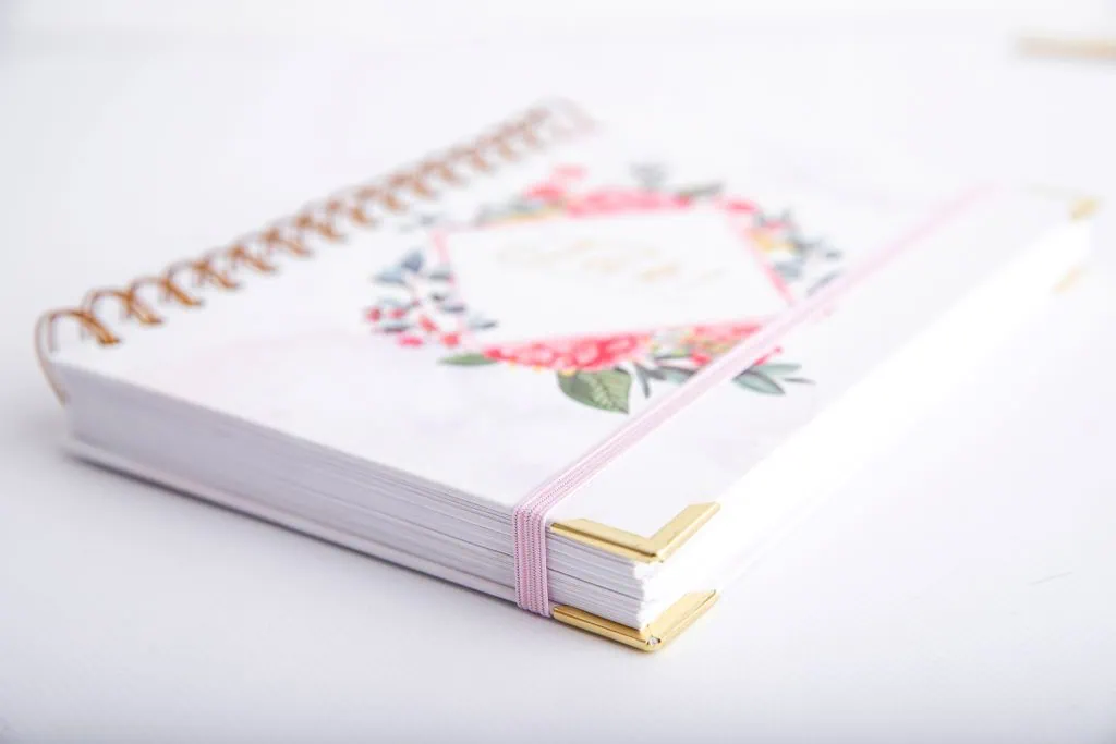 planer ślubny, złocony