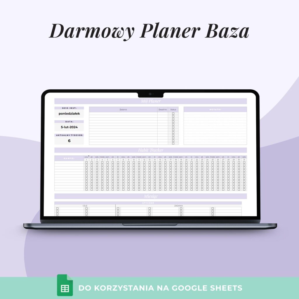 Darmowy Planer Baza - Arkusz Google