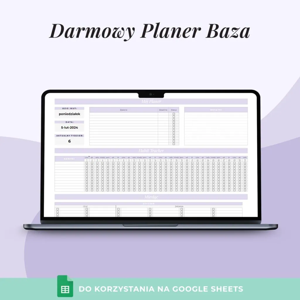 Darmowy Planer Baza - Arkusz Google