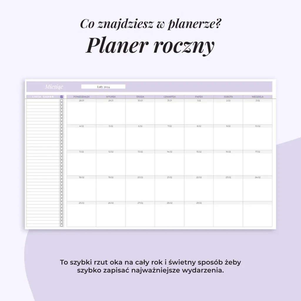 Darmowy Planer Baza w Arkuszach Google | Planer roczny