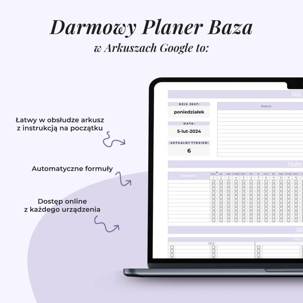 Darmowy Planer Baza w Arkuszach Google