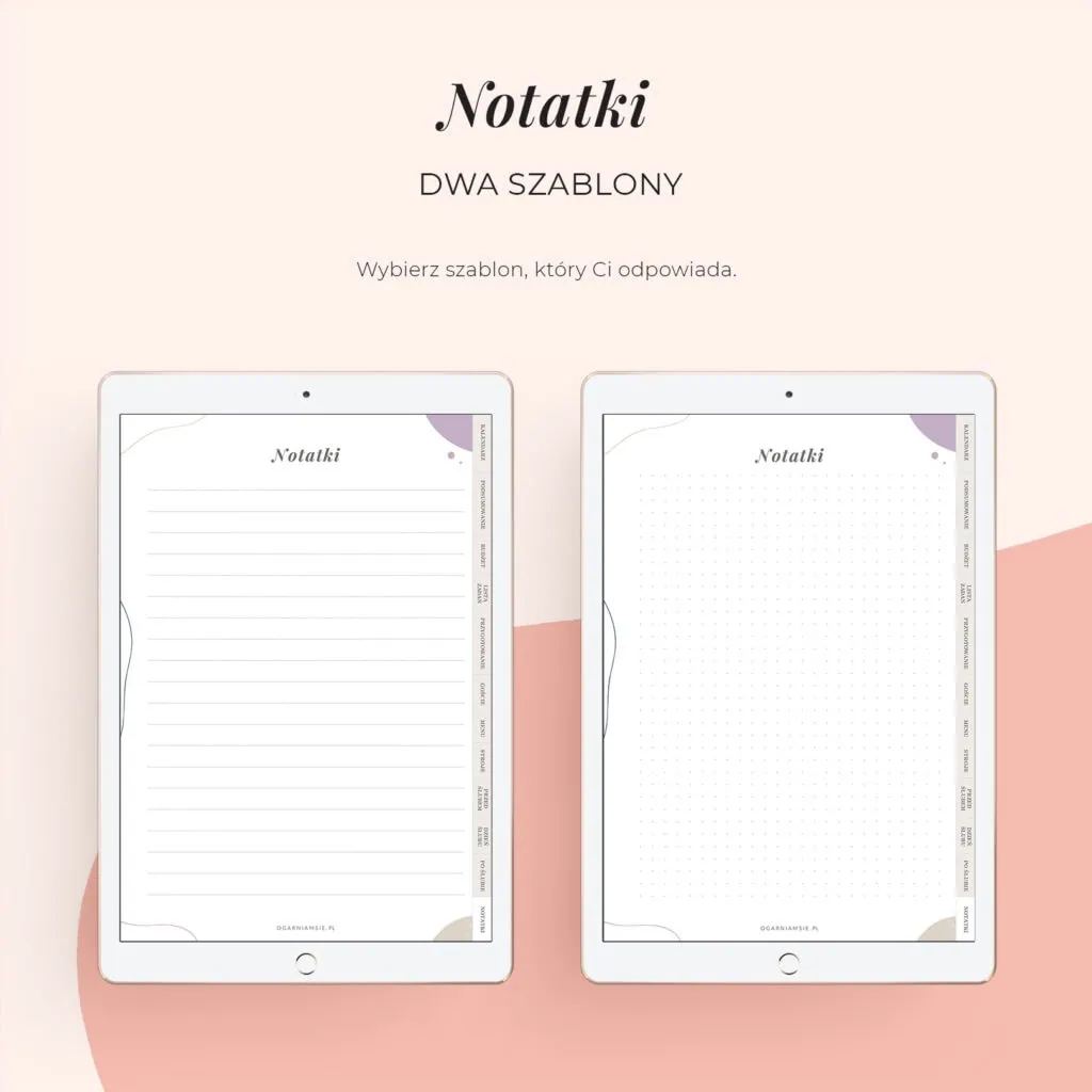 Planer Ślubny na iPada | Zakładki notatki