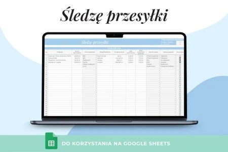 arkusz Google szablon, Śledzę przesyłki, zamówienia online