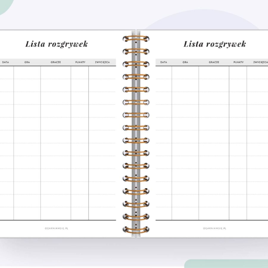planer mistrzyni planszówek