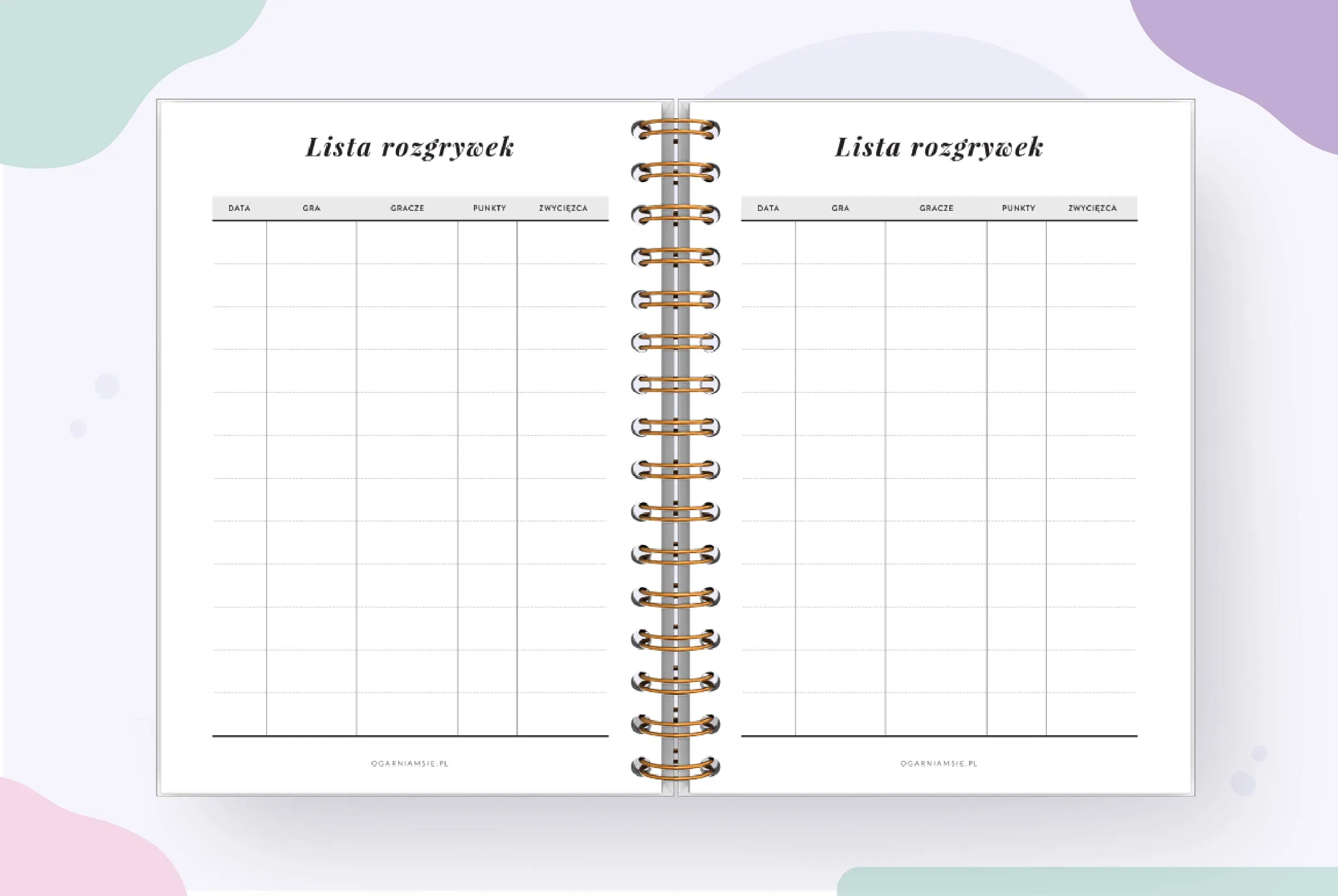 planer mistrzyni planszówek