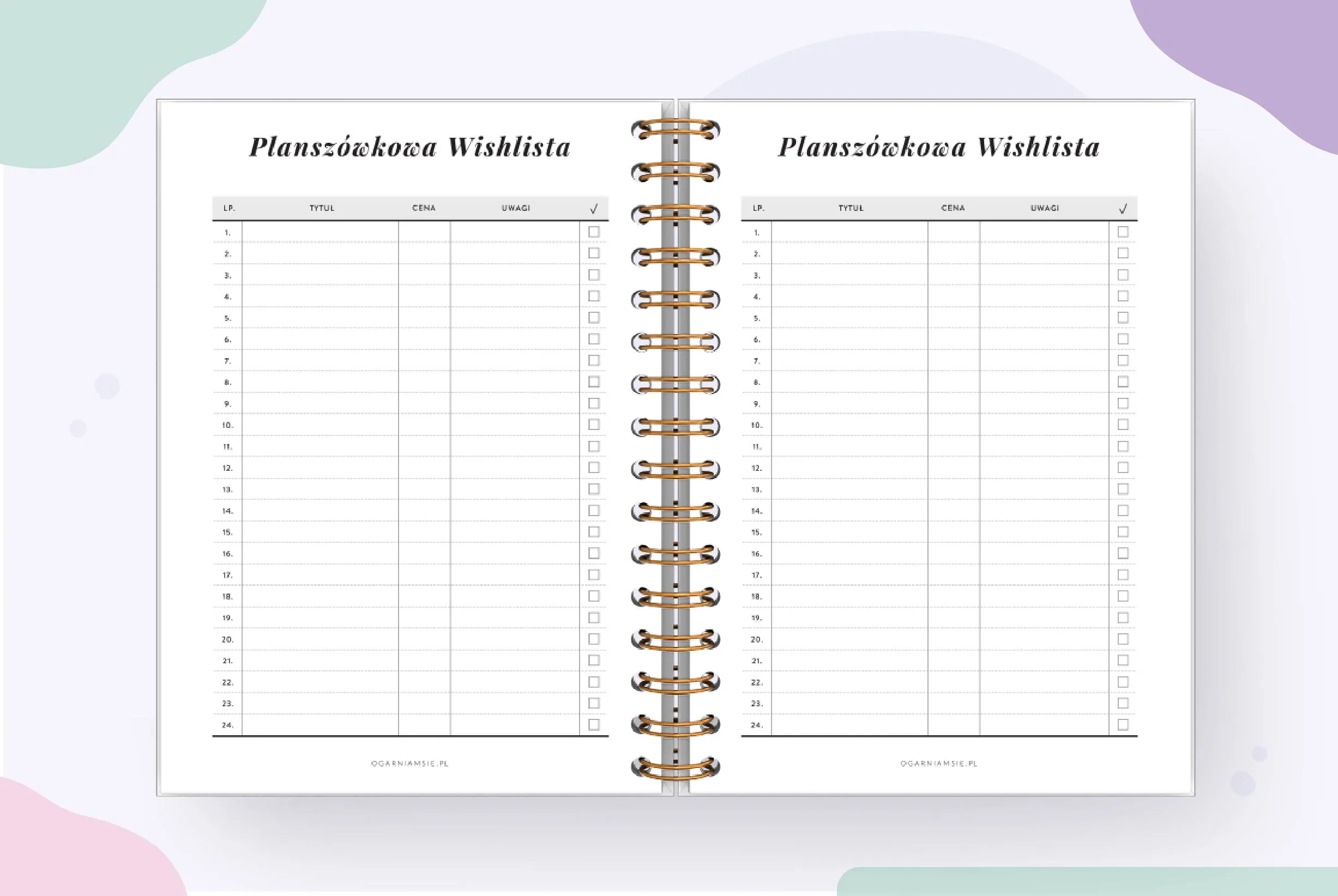 planer mistrzyni planszówek