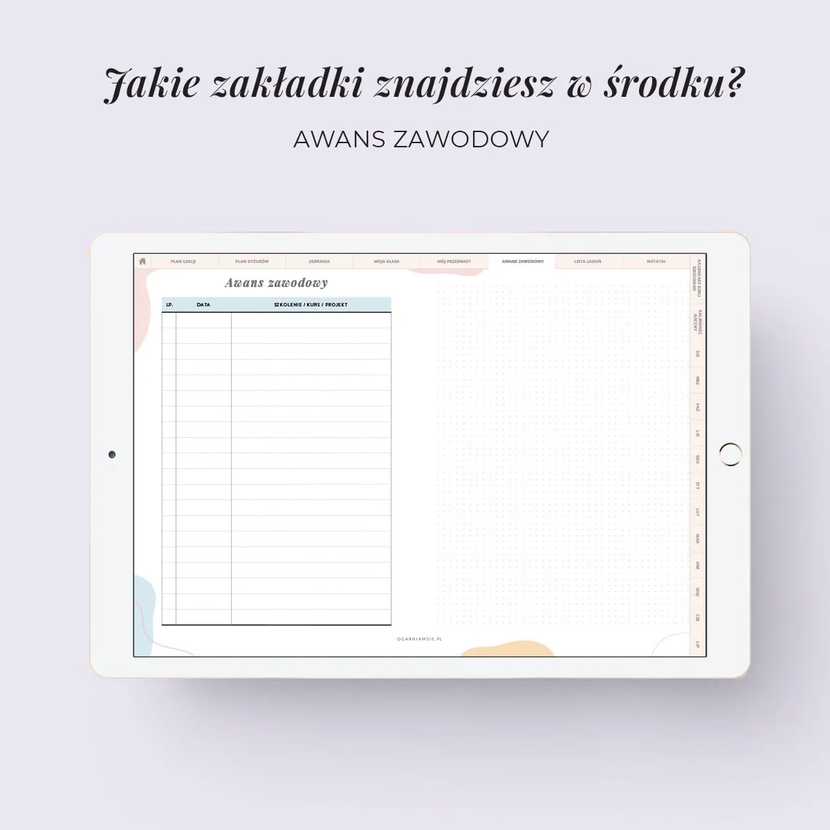 Digital planer nauczyciela - zakładka awans zawodowy