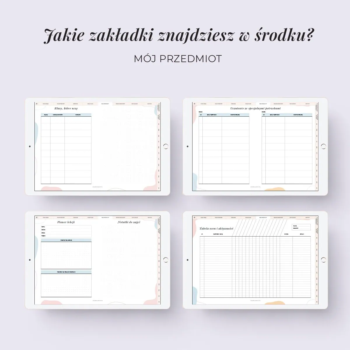 Digital planer nauczyciela - zakładka mój przedmiot