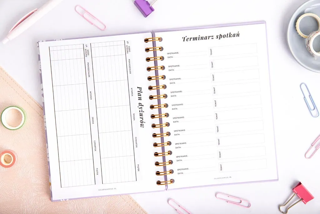 plan dyżurów, planer nauczyciela