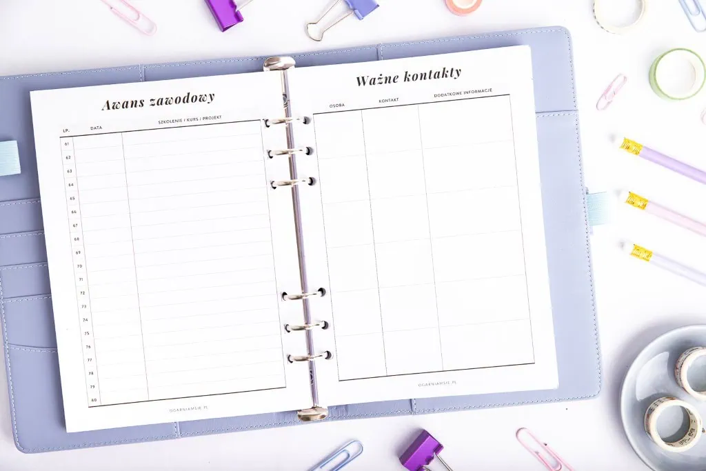 wkład do organizera, planer nauczyciela