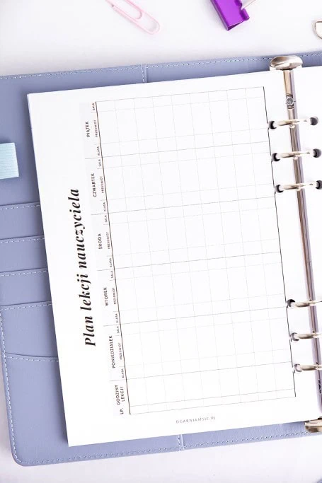 Organizer nauczyciela - plan lekcji nauczyciela