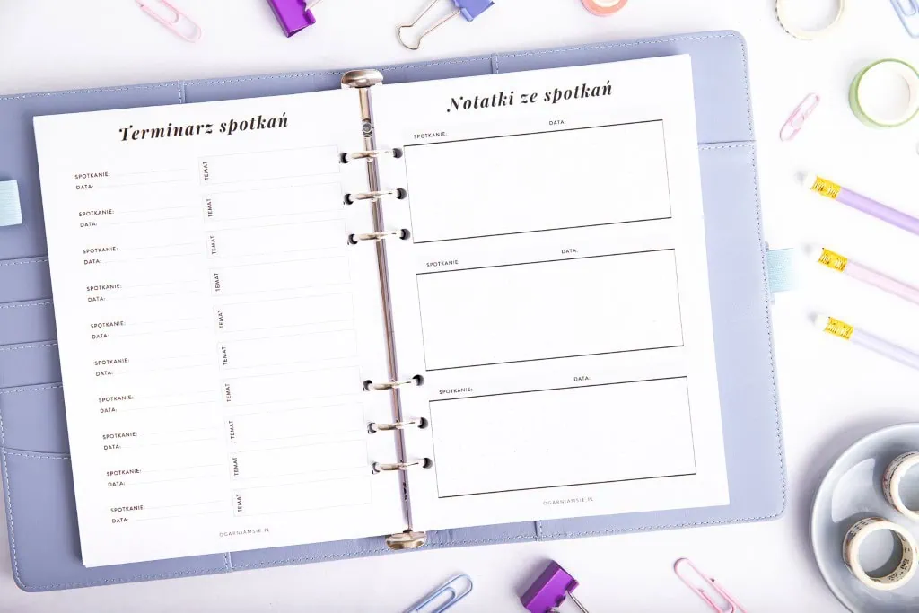 notatki ze spotkań, planer nauczyciela