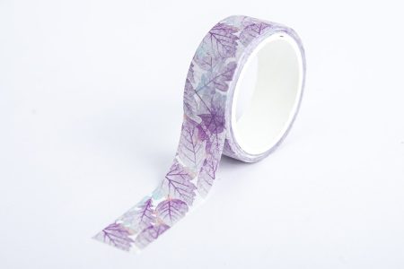 washi tape, fioletowe liście