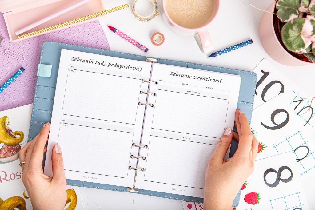 Kalendarz nauczycielki przedszkola - zebranie rady pedagogicznej i rodziców