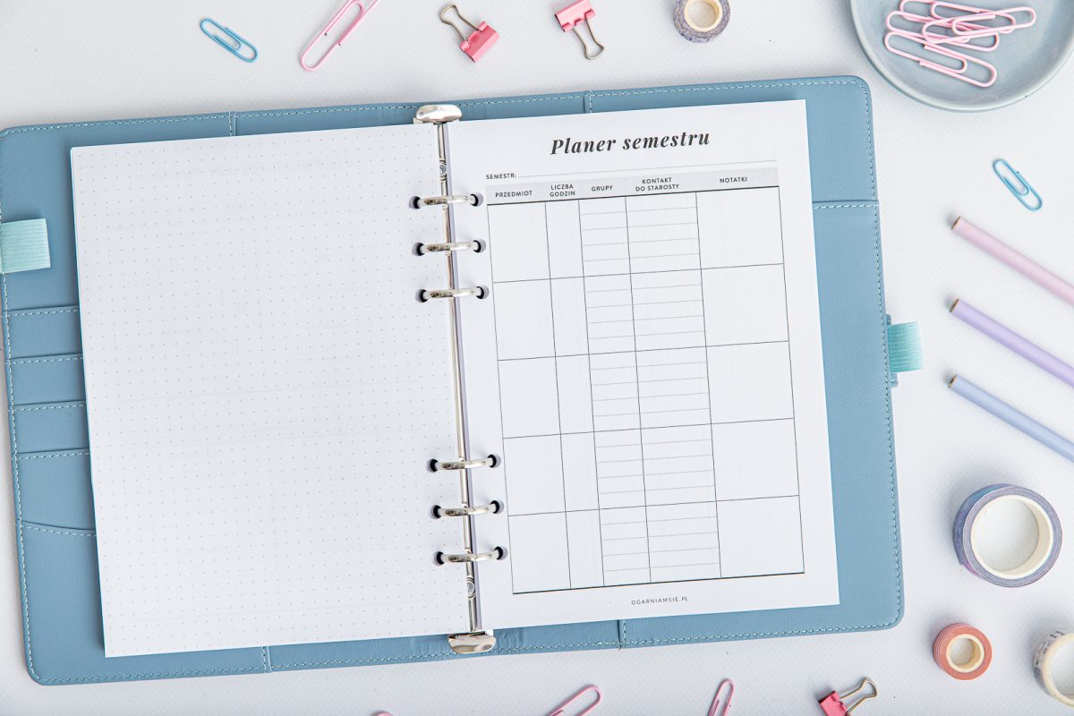 Organize dla nauczyciela - planer semestru