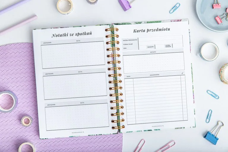 Planer dla nauczyciela - notatki ze spotkań i karta przedmiotu