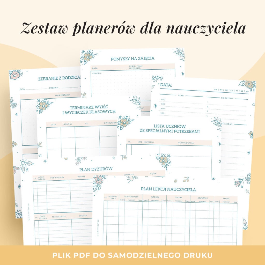 Planer nauczyciela do druku | Format A5