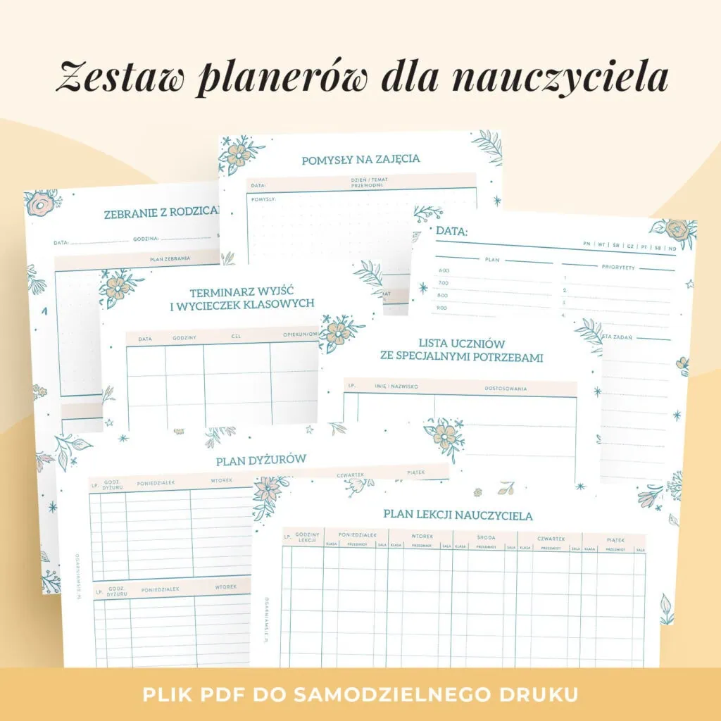 Planer nauczyciela do druku | Format A5