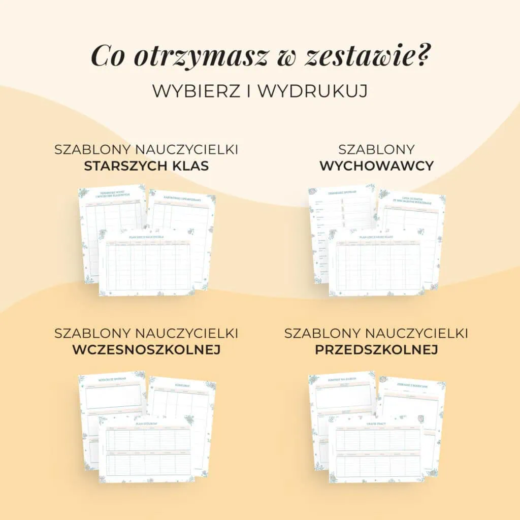 Planer nauczyciela do druku | Zestawy