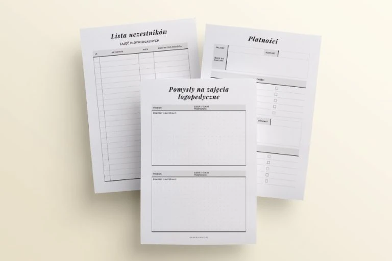 Wkład do organizera dla logopedy