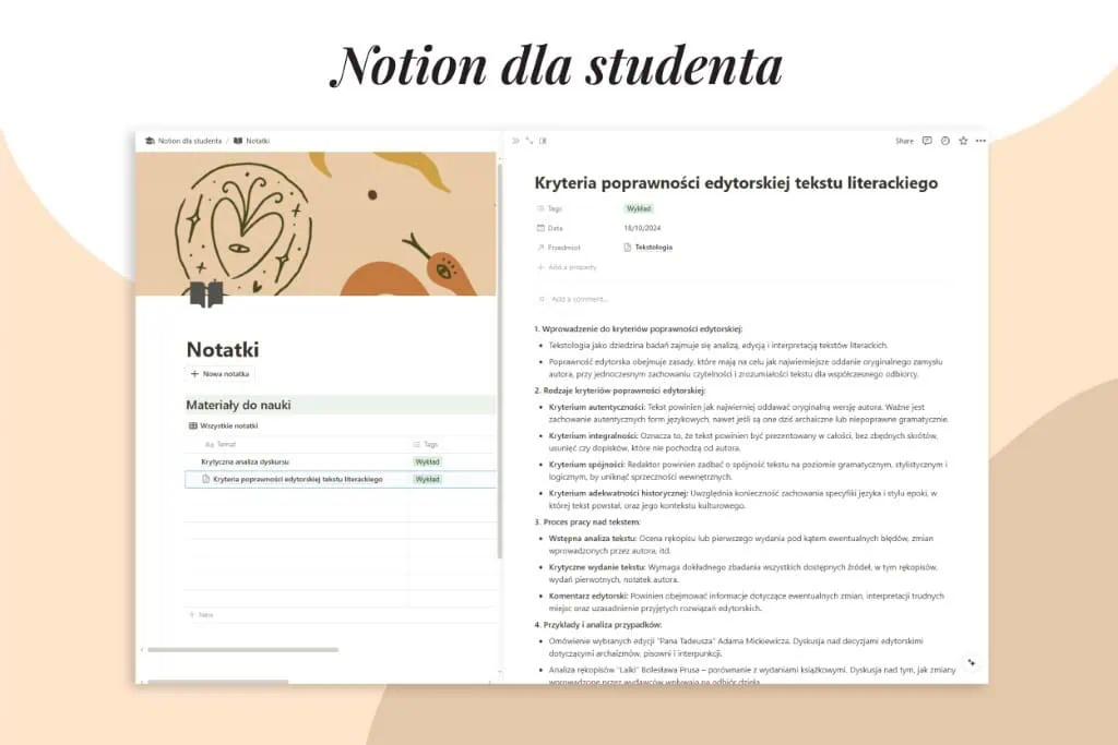 Planer studenta | Szablon Notion - obrazek 4