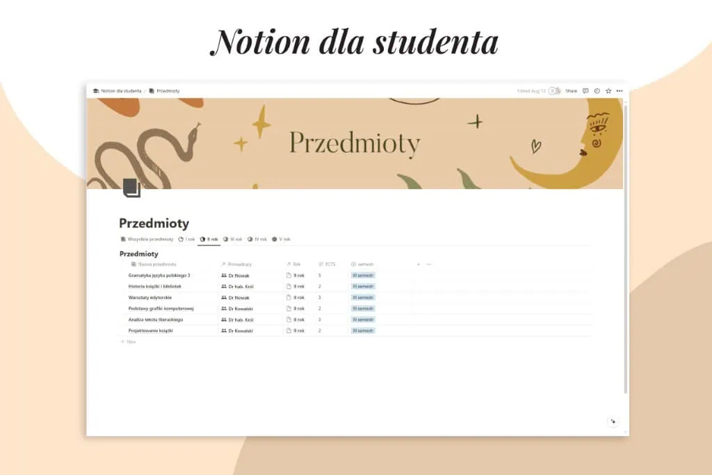 Planer studenta | Szablon Notion - obrazek 6