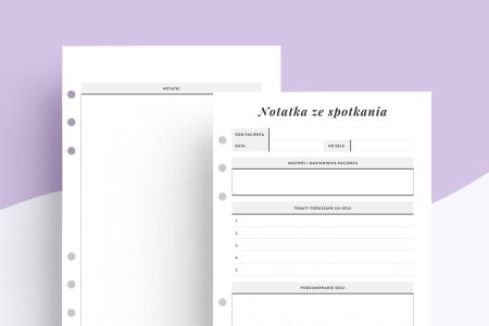 Notatki ze spotkań dla Psychologa – wkład do organizera