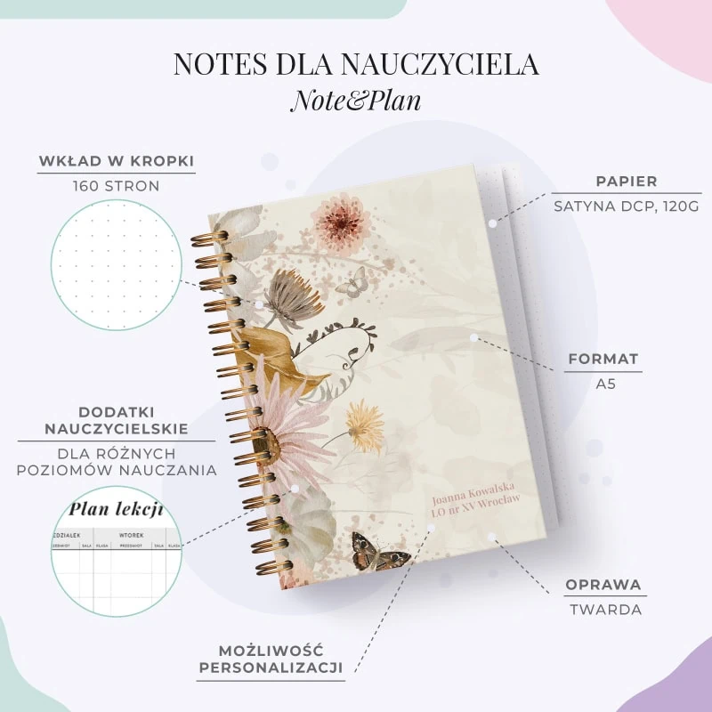 Notes z personalizacją dla nauczyciela - co zawiera