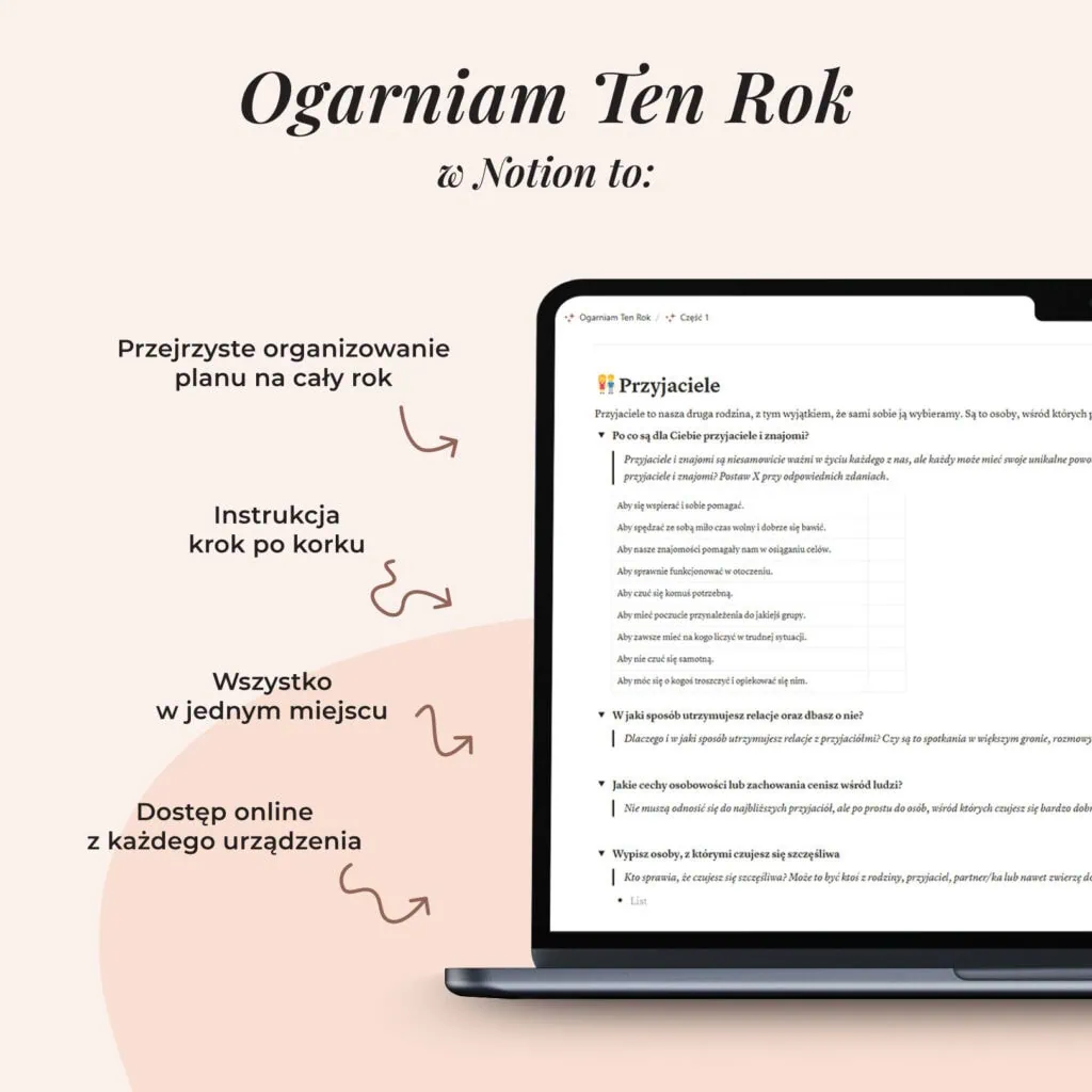 Ogarniam Ten Rok | Szablon Notion